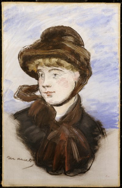 Ung pige i brun hat, 1882 af Édouard Manet
