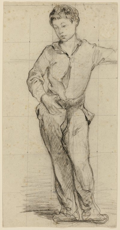 Ung mand stående (Léon Leenhoff) (rekto); Skitse af stående dreng (verso) af Édouard Manet