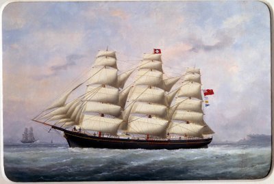 Sejlbåden William Lawrence Watercolor af Edouard Adam (1847-1929) 1881 Paris, Musee de la Marine af Edouard Marie Adam