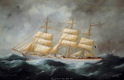 Udsigt over Cap Hornier "Admiral Cecile". Maleri af Edward Adam (1847-1929). 1902. Sankt Malo, Bymuseet af Edouard Marie Adam