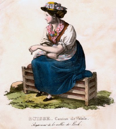 schweizisk kvinde, c1825. af Edouard Pingret