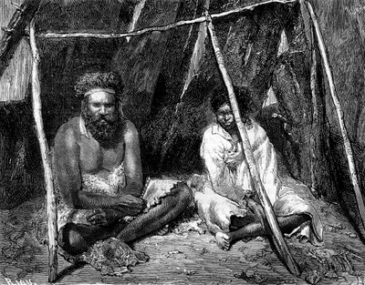 Australske aboriginer, 1886. af Edouard Riou