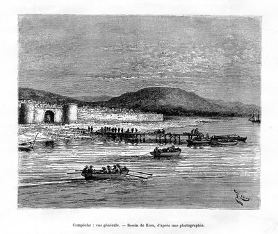 Campeche, Yucatan, Mexico, 1800-tallet af Edouard Riou