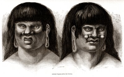 Et par peruvianske Orejones-indianere (Ccotos-stammen) af Edouard Riou