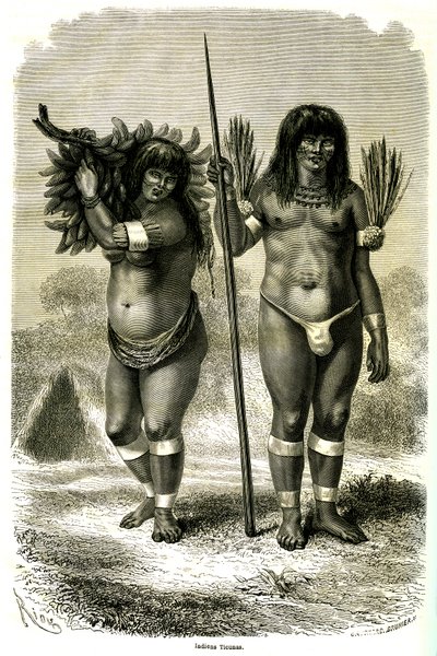 Et par Ticuna-indianere fra Peru af Edouard Riou