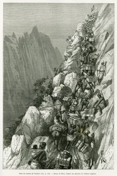 I Ankoris klipper. Gravering af Riou, for at illustrere historien Dans les tenebres de l