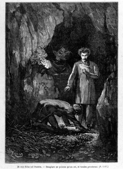 Jeg er Edmond Dantès - Indgravering af Riou, i "" Greven af ​​Monte-Cristo"" af A. Dumas, red. Jules Rouff & Cie af Edouard Riou