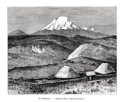 Mount Chimborazo, Ecuador, 1800-tallet af Edouard Riou