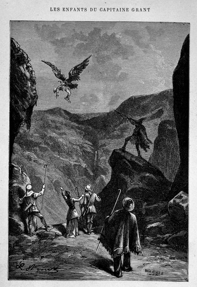 Åh, se... den... den... den... Robert! i "The Children of Captain Grant" af Jules Verne af Edouard Riou