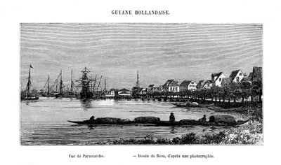 Paramaribo, Republikken Surinam, 1800-tallet af Edouard Riou