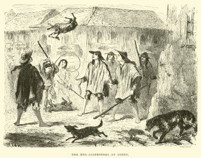 Hundeødelæggerne i Cuzco af Edouard Riou