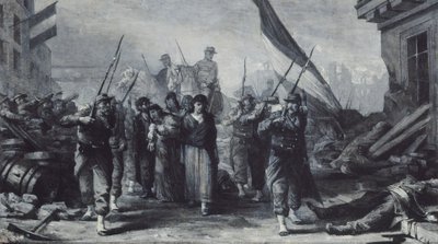 Branden i Hôtel de Ville i 1871, i 1871 (olie på lærred) af Edouard Toudouze