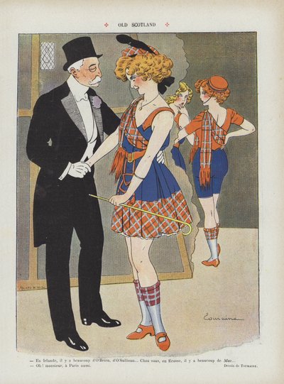 Gamle Skotland. Illustration til Le Rire af Edouard Touraine