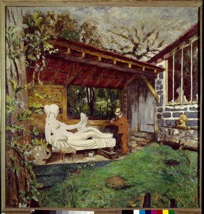 Aristide Maillol færdiggør skulpturen til ære for Paul Cezanne, det 20. århundrede (olie på lærred) af Edouard Vuillard