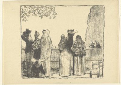 Besøgende i Tuilerierne i Paris Les Tuileries Croquis L