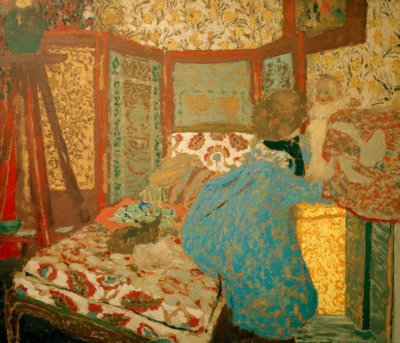 Den blå dame med barn af Edouard Vuillard