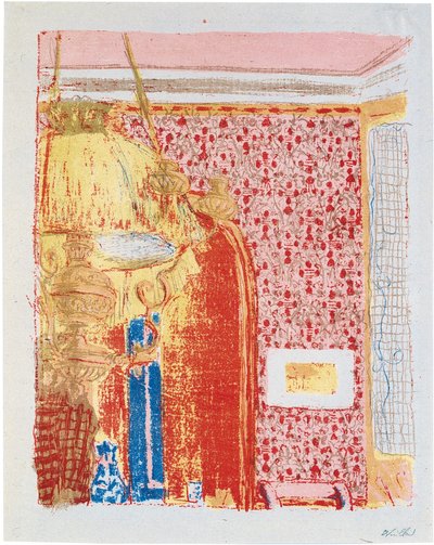 Interieur mit rosa Vorhängen II af Edouard Vuillard