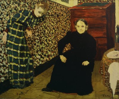 Interiør, mor og søster til kunstneren, 1893 af Edouard Vuillard