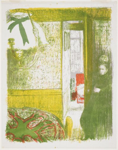 Interiør med hængelampe af Edouard Vuillard