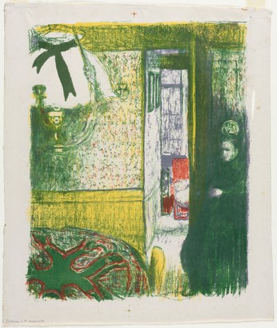 Interiør med hængelampe af Edouard Vuillard