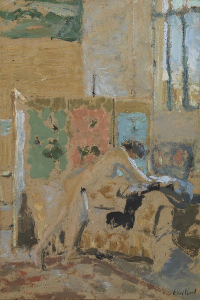 Interiør med skærm, 1909-10 af Edouard Vuillard