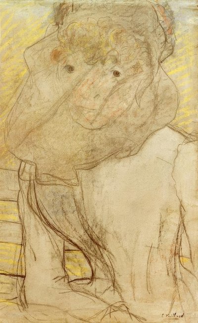 Ung kvinde med violet af Edouard Vuillard