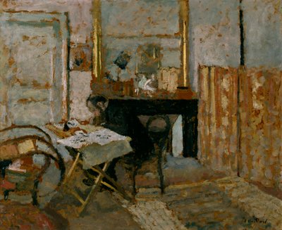 K.X. Roussel Reading, ca. 1904 (olie på karton) af Edouard Vuillard