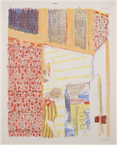 Landschaften und Innenräume: Innenraum mit rosa Tapete III af Edouard Vuillard