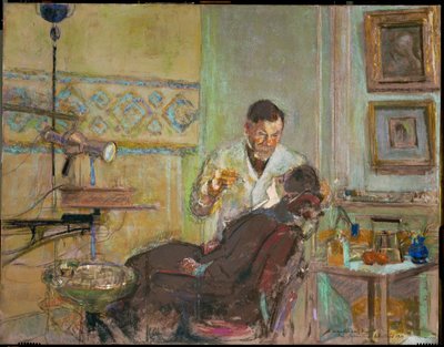 Doktor Georges Viau i sin tandlægeklinik, hvor han behandler Annette Roussel (olie på lærred) af Edouard Vuillard