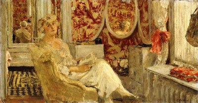 Lucy Hessel i Boudoir på Cezanne-ejendommen, Vaucresson, 1924 af Edouard Vuillard