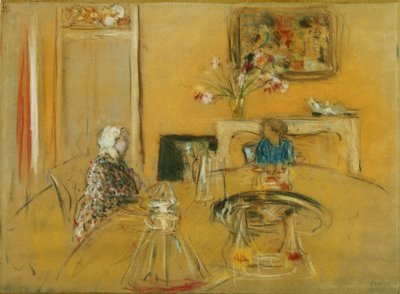 Frokost på Clayes Castle; Frokost på Chateau des Clayes, ca. 1935 af Edouard Vuillard