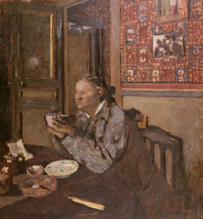 Madame Vuillard med en skål, 1898 af Edouard Vuillard