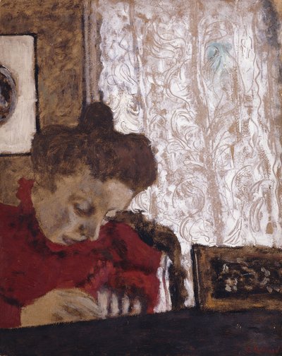 Marie Vuillard skriver; Marie Vuillard skrift, ca. 1895 af Edouard Vuillard