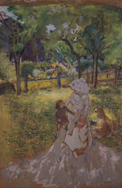 Mor og barn i morgenhaven i frugthaven, 1909-1911. af Edouard Vuillard