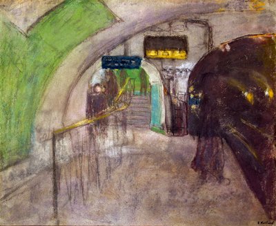 Metrostation Udsigt over havnen i den underjordiske undergrund, 20. århundrede (maleri) af Edouard Vuillard