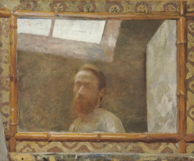 Selvportræt med bambusspejl, ca. 1890. af Edouard Vuillard