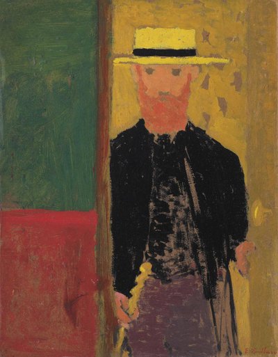 Selvportræt med stråhat, ca 1892. af Edouard Vuillard