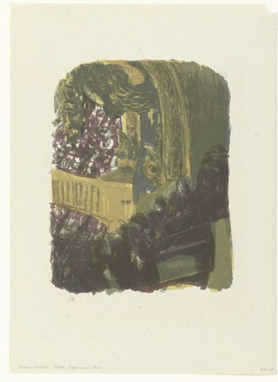 Tribune og altaner med publikum på Théâtre Gymnase i Paris Une Galerie au Gymnase af Edouard Vuillard