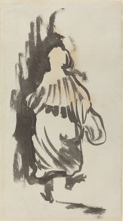 Vandrende figur set bagfra, ca. 1894. af Edouard Vuillard