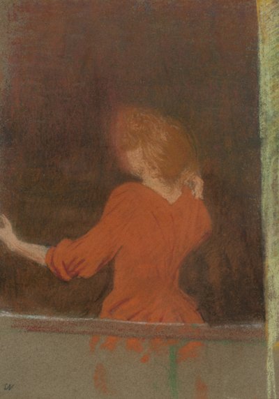 Kvinde i rødt, ca. 1890-91 (pastel på pap) af Edouard Vuillard