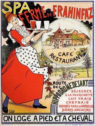 Cafe Frahinfaz gårdannonce, ca. 1890 (plakat) af Edouard and Crespin Adolphe (1859 1944) Duyck