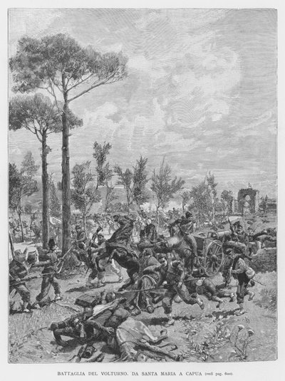 Slaget ved Volturno (gravering) af Edouardo Matania