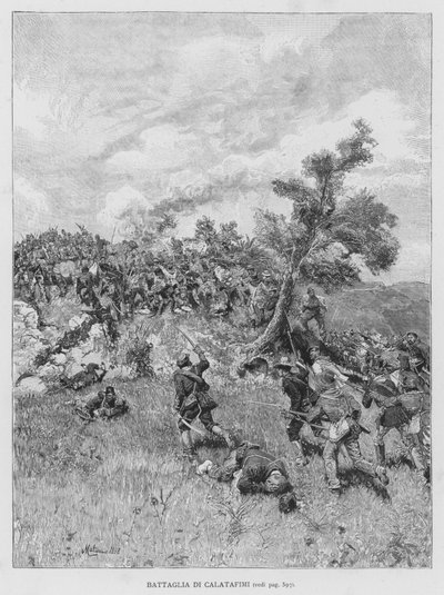 Slaget ved Calatafimi (gravering) af Edouardo Matania