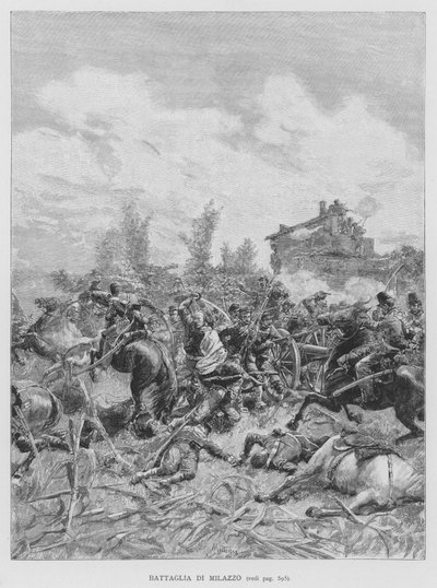 Slaget ved Milazzo (gravering) af Edouardo Matania