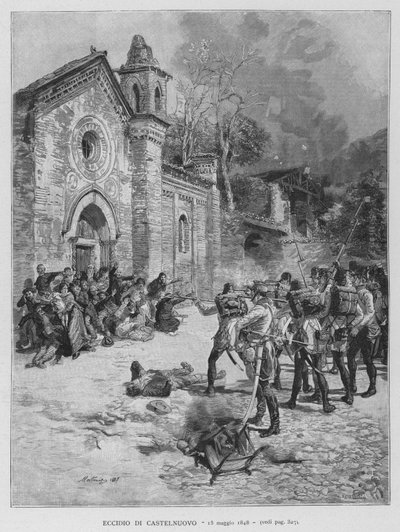 Massakren i Castelnuovo af Edouardo Matania