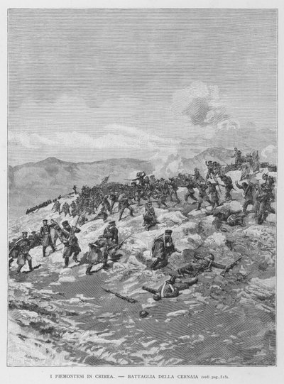 Piemonte på Krim (gravering) af Edouardo Matania