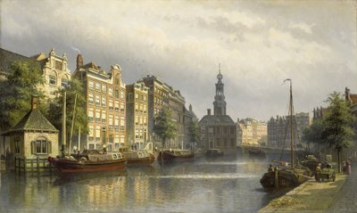 Singel, Amsterdam, ser mod mønten. af Eduard Alexander Hilverdink