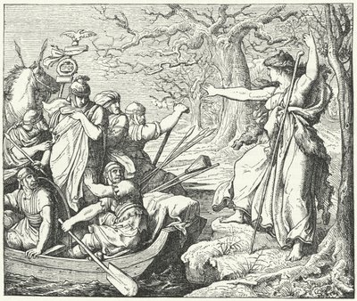 Den romerske general Nero Claudius Drusus ved floden Elben, 9 f.Kr af Eduard Bendemann