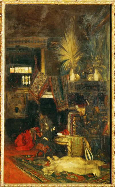 Maler Hans Makart i sit atelier ... (maleri på lærred) af Eduard Charlemont