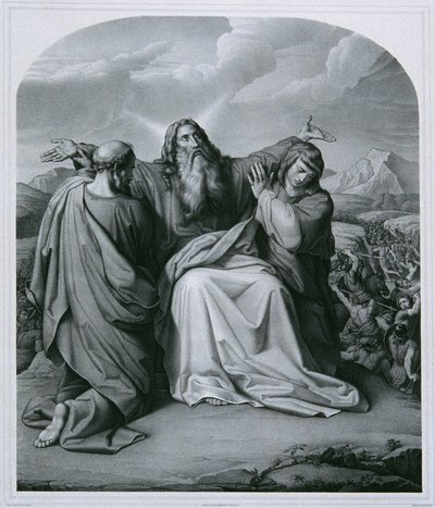 Moses beder om sejr af Eduard Friedrich Leybold